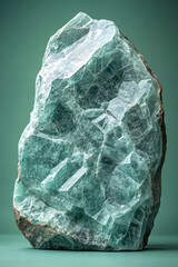 Poster - A shale rock, isolated on a pastel mint background, symbolizing the extraction of shale gas and oil,