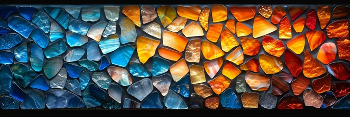 Colorful Mosaic Art, Abstract Painting, Multicolored Shards