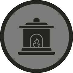 Sticker - Fire place Icon Design