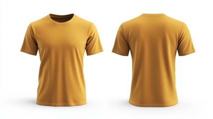 Canvas Print - Yellow T-Shirt Front and Back Mockup Generative AI