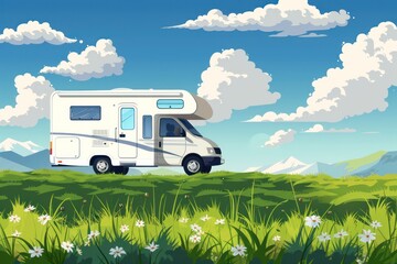 Poster - RV on a Mountain Road