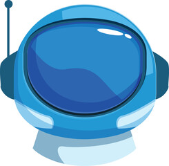 Poster - cartoon illustration featuring a blue astronaut helmet, capturing the excitement of space exploratio