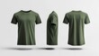 © studio clever - Olive Green T-Shirt Front and Side Views Generative AI