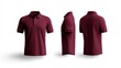 © studio clever - Burgundy Polo Shirt Displayed in Three Angles on White Background Generative AI