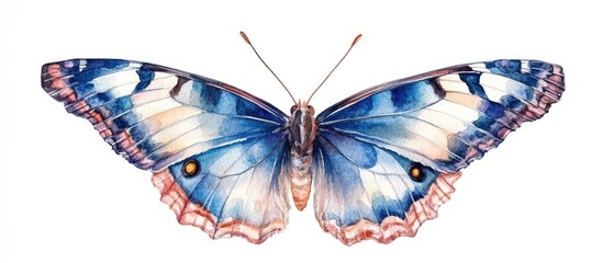 Poster - Watercolor illustration of a butterfly isolated on a white background