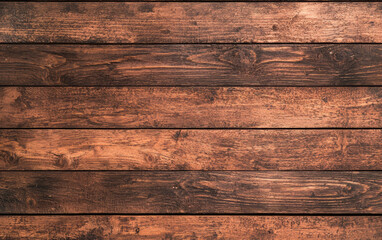 Poster - Vintage wooden plank background with rich, dark textures and natural grain. Perfect for rustic designs, crafts, and decorative projects.