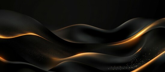 Abstract Black and Gold Waves