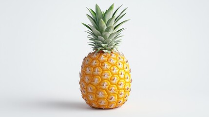 Wall Mural - Fresh Pineapple Isolated on White Background Generative AI