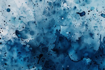 Wall Mural - Blue gradients ink splash, colorful spray and stains, dirty artistic, paint splatter watercolor background