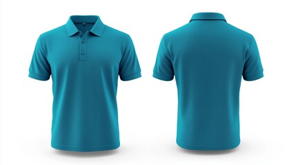 Wall Mural - Blue Polo Shirt Front and Back View - Generative AI