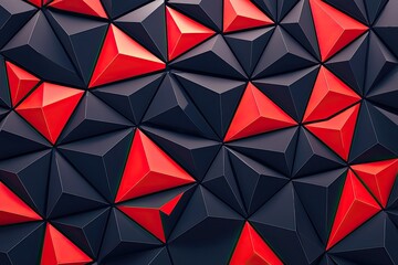 Poster - A visually striking pattern featuring contrasting red and black geometric shapes, perfect for modern design projects.