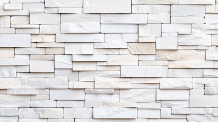 Poster - Modern white stone wall texture with rectangular patterns creating a sleek and contemporary look. Ideal for backgrounds, architecture, and design projects.