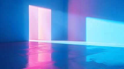 Canvas Print - Minimalist Architectural Composition with Vibrant Gradient Lighting