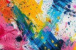 © pixeness - Hand painted rainbow watercolor splash and colorful ink splatter paint brush strokes on white background