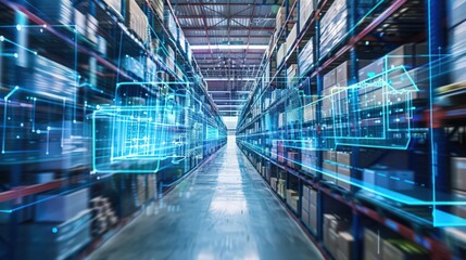 Poster - Highlight the role of data analytics in warehouse management, illustrating real-time monitoring and predictive maintenance