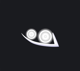 Poster - Car headlights shining through the dark night while driving on a black background