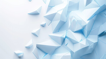 Wall Mural - A blue and white abstract image with a lot of triangles