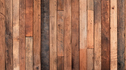 Poster - Rustic wooden planks in various shades and textures create a warm and natural backdrop, perfect for design projects or background use.