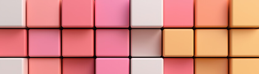 Poster - Colorful abstract background with gradient cubes in pastel shades. Modern geometric pattern perfect for digital materials and creative design projects.