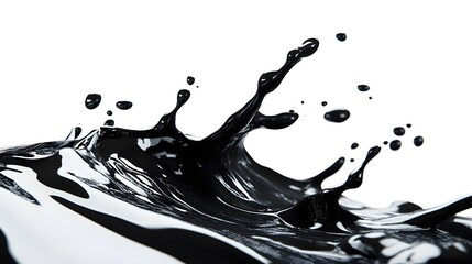 CG Abstract Liquid Splash: A dynamic, CG-rendered splash of liquid, frozen in time, with droplets suspended on a white background.
