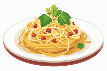 Wall Mural - Spaghetti with tomato cherries and meatballs