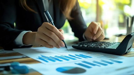 Poster - Managing business finances involves strategic budget planning and precise tax calculations