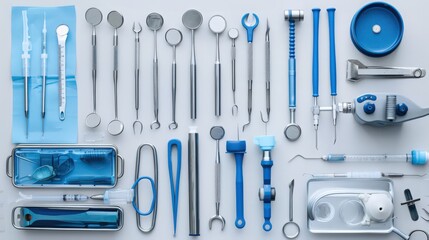 Poster - Medical equipment and tools neatly arranged in a clinic, ready for use.