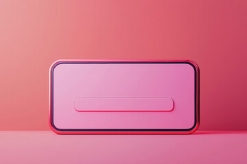 Poster - Modern minimalistic pink and red rectangular shape against a matching background, highlighting sleek design and clean lines in bright colors.