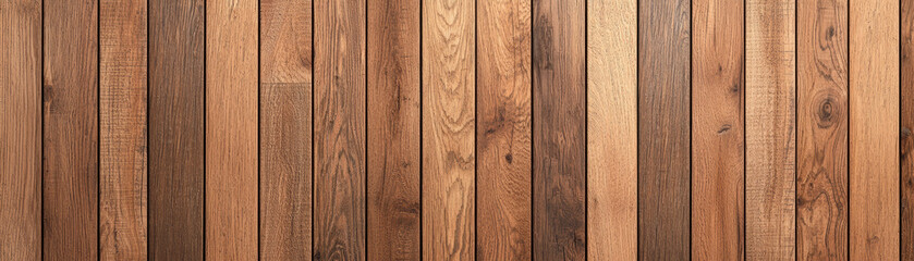 Poster - Beautiful hardwood floor background with various shades of brown wood planks, perfect for interior design, texture, and construction projects.