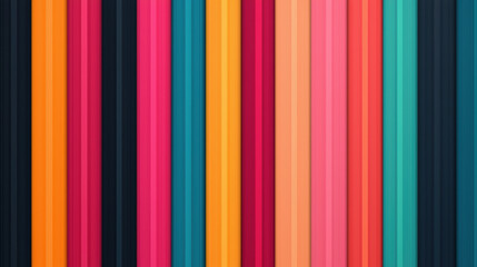 Wall Mural - Vibrant multicolored vertical stripes create a dynamic and lively background, perfect for fashion, design, and creative projects.