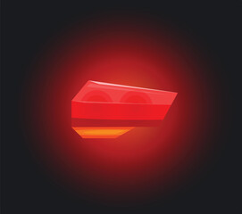 Poster - Red gemstone with magical powers glowing in the dark