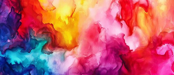 Poster - Abstract Watercolor Background Colorful Swirls and Blends