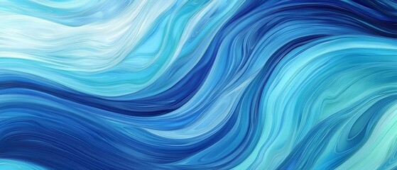 Poster - Abstract Blue and Teal Swirling Pattern Background