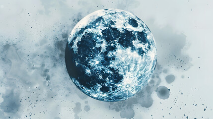 Wall Mural - Moon Space Element Watercolor style