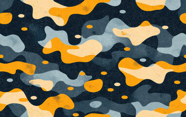 Poster - Abstract  pattern with organic shapes in vibrant orange, grey and black colors. Modern, artistic design perfect for backgrounds and textiles.