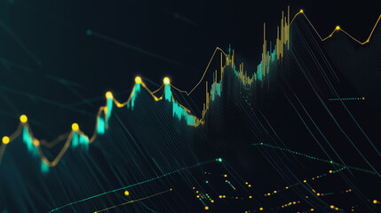 Charts and graphs with statistics for innovation Digital analyzes business potential and predicts future developments in the company's growth.