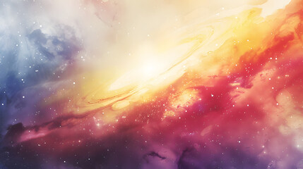 Wall Mural - Space Element Watercolor Style