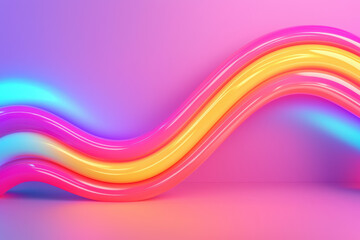 Poster - Vibrant abstract background with colorful wavy lines in pink, orange, and blue hues, creating a modern and dynamic visual aesthetic.