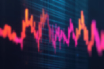 Poster - Colorful financial graph representing stock market fluctuations on a digital screen, showcasing data analysis and investment trends.