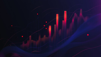 Charts and graphs with statistics for innovation Digital analyzes business potential and predicts future developments in the company's growth. Abstract black background