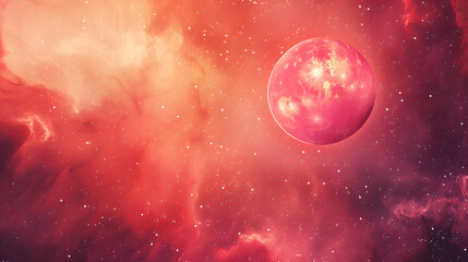 Wall Mural - Red Giant space element watercolor 