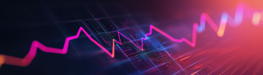 Wall Mural - Abstract financial data visualization with colorful graphs and futuristic digital background, conveying growth and technology trends.