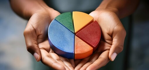 Poster - Hands Holding Pie Chart.