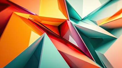 Fototapete - Abstract background with sharp, angular shapes in bold, contrasting colors, creating a striking visual effect