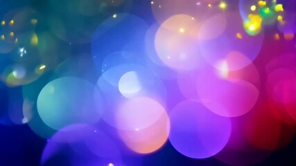 Poster - Colorful abstract light pattern showcasing vibrant circles at a festive event in the evening