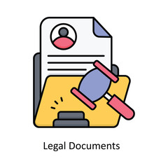 Legal Documents  Vector filled outline icon design illustration. Law And Justice symbol on white background EPS 10 File .