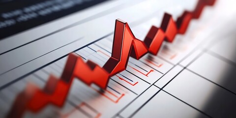 Poster - Stock market growth, upward graph and stocks