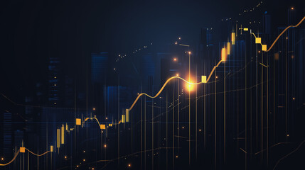 Charts and graphs with statistics for innovation Digital analyzes business potential and predicts future developments in the company's growth. Abstract black background