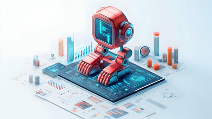 3D Icon as AI algorithm and financial strategy concept as An AI algorithm icon paired with a financial strategy representing the strategic application of AI in financial planning ideal for isolated ve