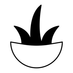 Poster - Aloe vera icon. black fill icon